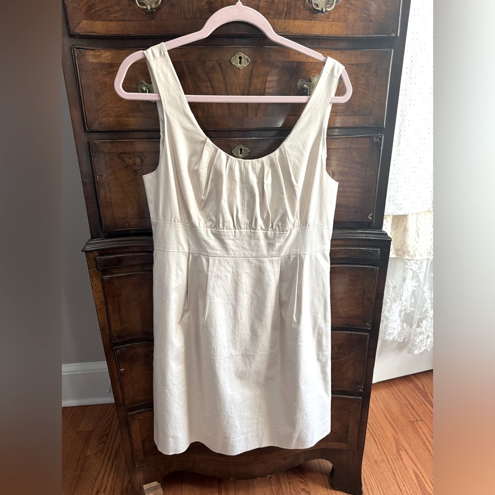J Crew dress size 12 ivory dress (w/ pockets)